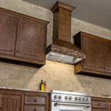 ZLINE Wooden Wall Mount Range Hood in Walnut - Includes Remote Motor (373RR) [Size: 42 Inch, CFM: 400]