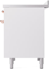 Nostalgie II 40 Inch Electric Freestanding Range in White with Copper Trim