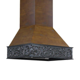 ZLINE 36 in. Wooden Wall Mount Range Hood in Antigua and Walnut - Includes Remote Motor