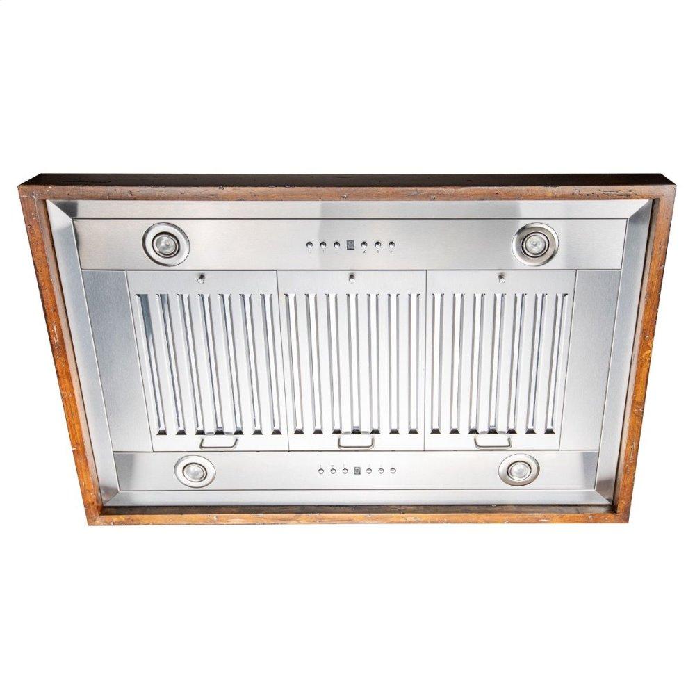 ZLINE 42 in. Wooden Island Mount Range Hood in Walnut - Includes Remote Motor