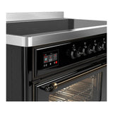 ILVE UMIB48NR3BKB Majestic III 48 inch Induction Range with 6 Elements, 5.02 cu. ft. Total Oven Capacity (Triple Glass Door, Glossy Black, Burnished)