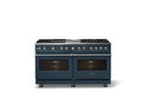 60"W.Dual Fuel Range (Finish: Squall, Trim: Polished Chrome, Fuel: Natural Gas)