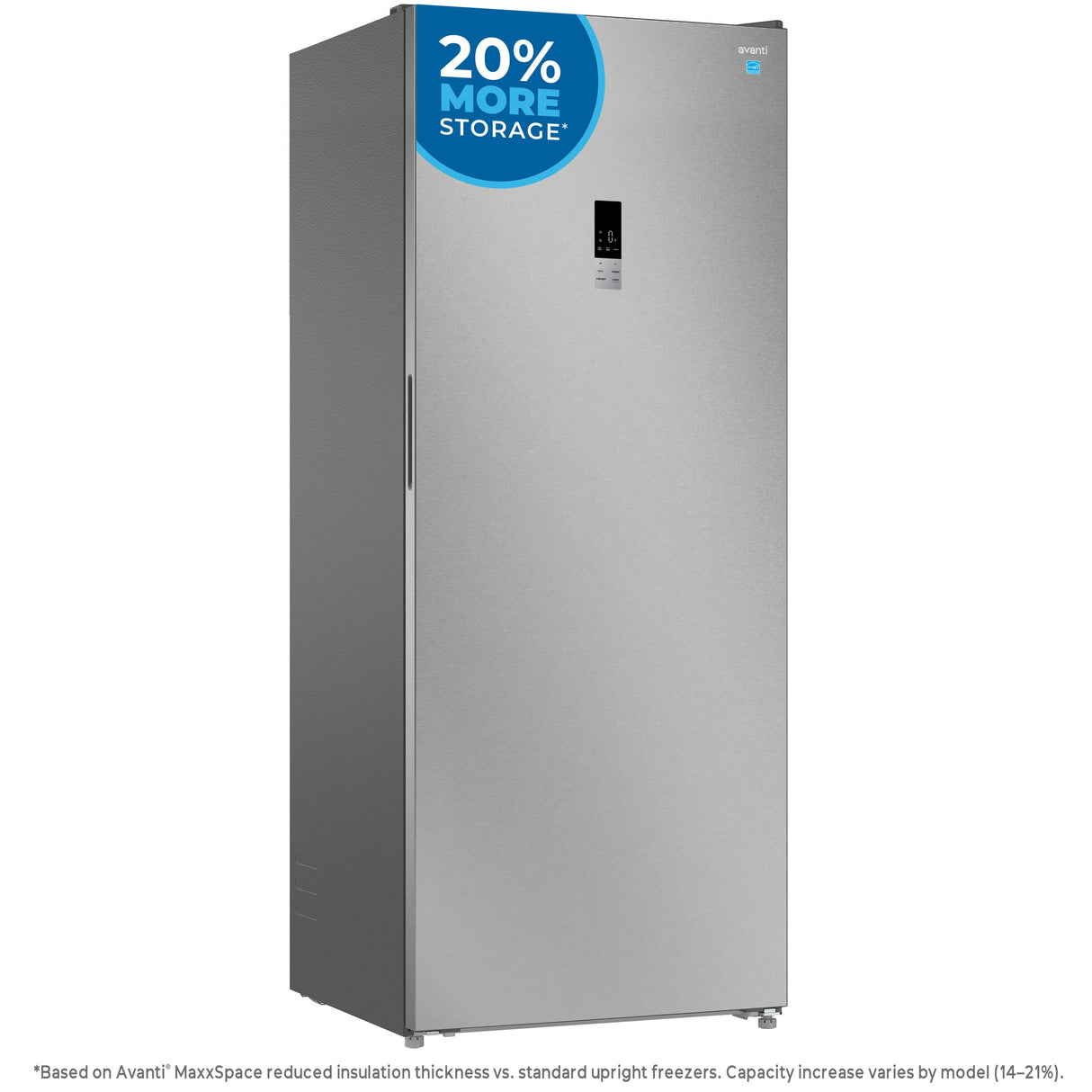 Avanti MaxxSpace Insulation™ Technology Garage-Ready Frost-Free Convertible Upright Freezer, 23 cu. ft., ENERGY STAR, Stainless Steel Look (AV230VFLJM0SS)