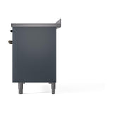 ILVE UNI486QNMPBGB Nostalgie II Noblesse 48 inch Induction Range (Solid Door, Blue Grey, Burnished)