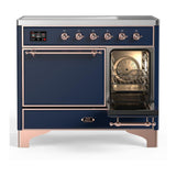ILVE UMDIB40QNR3MBP Majestic III 40 inch Induction Range with 6 Elements, 3.82 cu. ft. Total Oven Capacity (Solid Door, Midnight Blue, Copper)