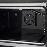 Forno Galiano 30-inch French Door Gas Range Black and Antique Brass Design, 5 Sealed Burners 68,000 BTU, 4.32 cu.ft. Convection Oven