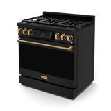 36 Inch Professional Lp Range With Tilt Panel Touch Control In Black/bronze  Gordon Ramsay Series