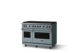 48"W. Sealed Burner Gas Range (Burner: 8b, Finish: November Sky, Trim: Polished Chrome, Fuel: Natural Gas)