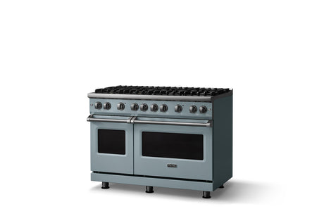 48"W. Sealed Burner Gas Range (Burner: 8b, Finish: November Sky, Trim: Polished Chrome, Fuel: Natural Gas)