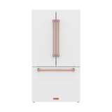 36 Inch French Door Counter Depth Refrigerator With Ice Maker - White/rose Gold  Gordon Ramsay Series
