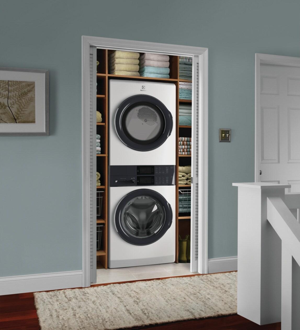 Laundry Tower Single Unit Front Load 4.4 Cu. Ft. Washer & 8 Cu. Ft. Electric Dryer