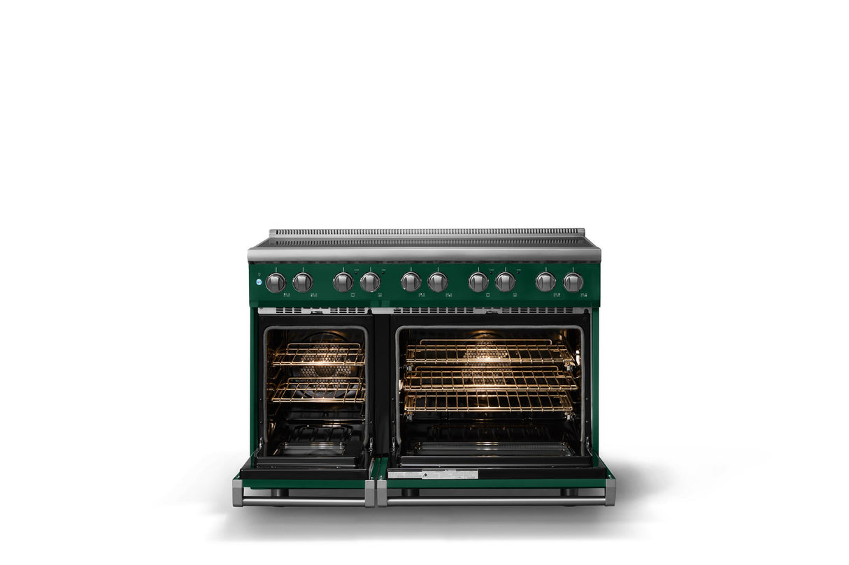 48"W. Induction Range (Finish: Ivy, Trim: Polished Chrome)