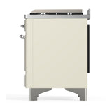 ILVE UM48FQNR3AWCLP Majestic III 48 inch Dual Fuel Range with 8 Burners and Griddle, Dual Function Burner up to 25,000 BTU (Liquid Propane, Solid Door, Antique White, Chrome)