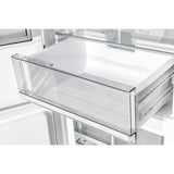 Custodia 24" Bottom Freezer, 10.3 cf., Left Swing, Ice Maker, Total No frost, White, Antique Brass handles