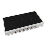 ILVE UHCPI486NSSP Nostalgie II 48 inch Built-In Induction Rangetop with 6 Elements, Stainless Steel (Copper)
