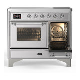 ILVE UMDIB40NR3SSC Majestic III 40 inch Induction Range with 6 Elements, 3.82 cu. ft. Total Oven Capacity (Triple Glass Door, Stainless Steel, Chrome)