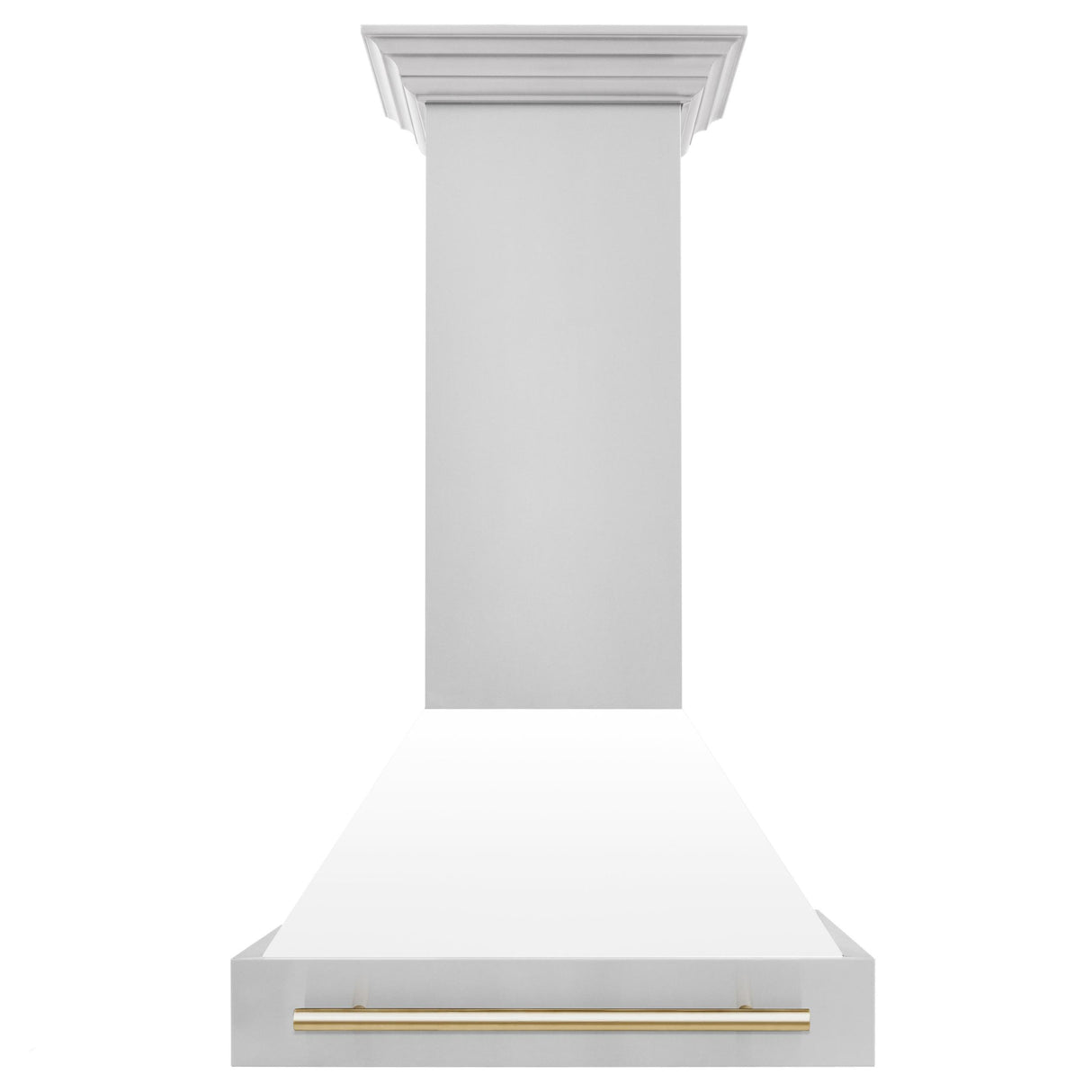 ZLINE 30 in. Autograph Edition Stainless Steel Range Hood with White Matte Shell and Accents (8654STZ-WM30) [Color: Gold]