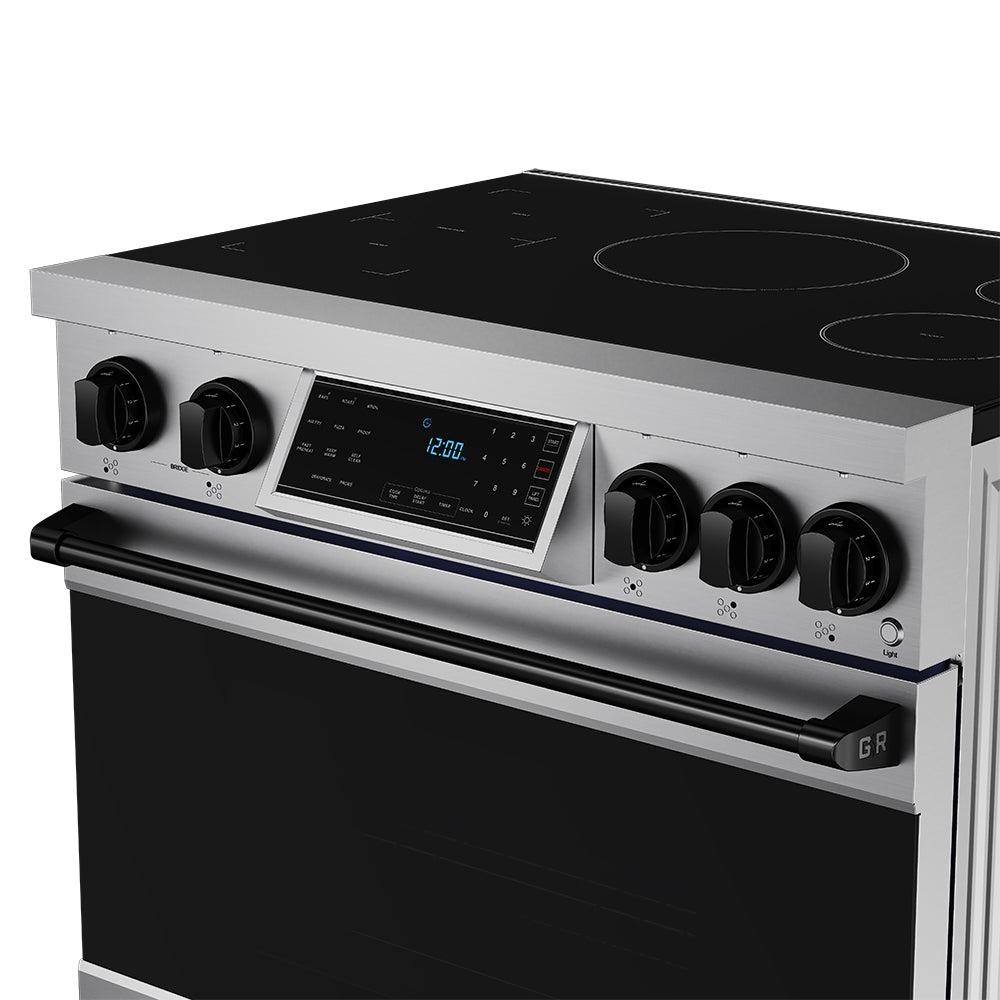 36 Inch Professional Induction Range With Tilt Panel Touch Control In Stainless Steel and Black  Gordon Ramsay Series