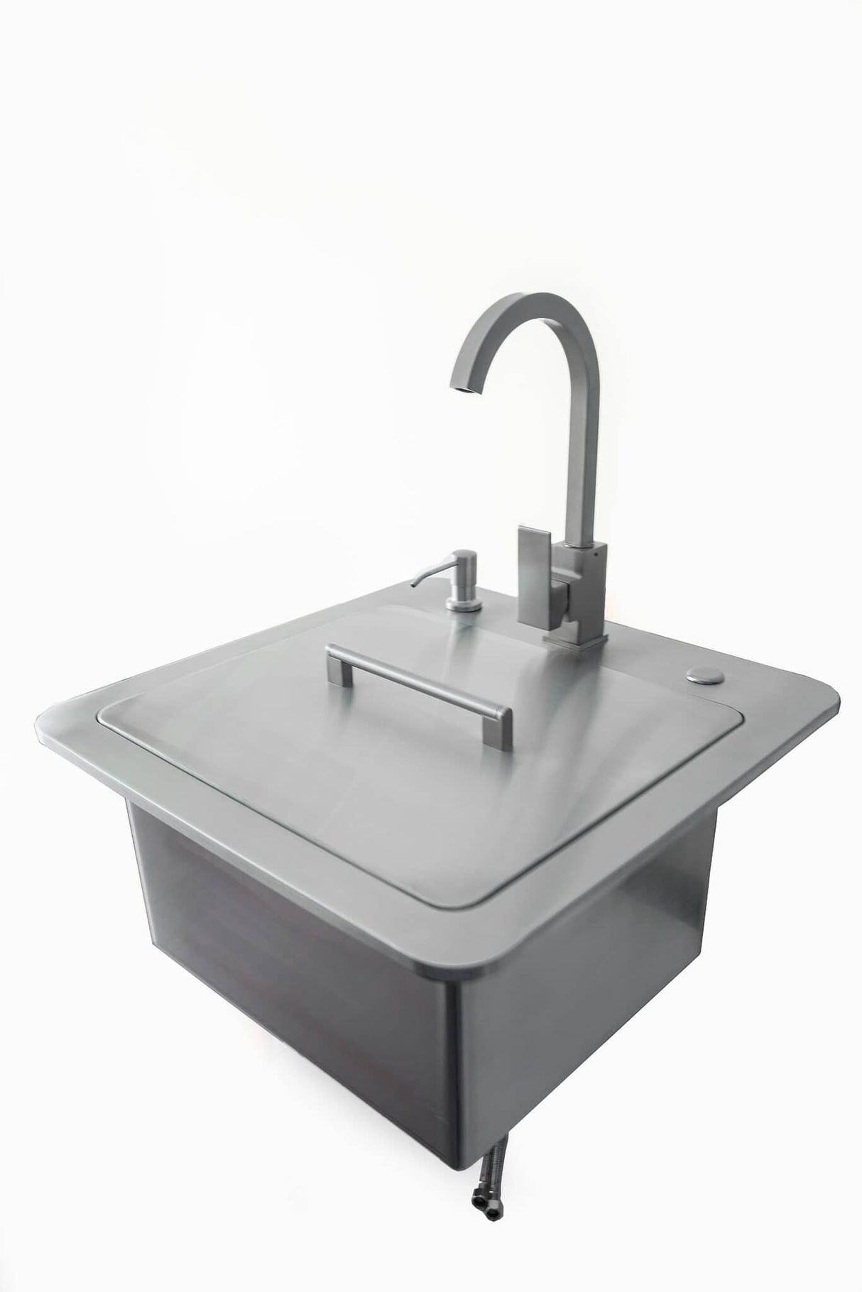 21" Sink with Faucet, Drain, Soap Dispenser