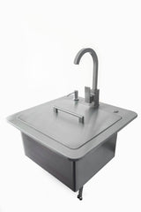 21" Sink with Faucet, Drain, Soap Dispenser