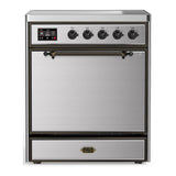 ILVE UMIB30QNR3SSB Majestic III 30 inch Induction Range with 4 Elements, 4 cu. ft. Oven Capacity (Solid Door, Stainless Steel, Burnished)