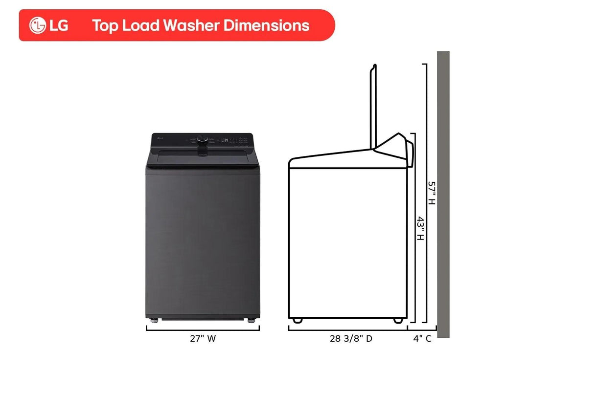 5.0 cu. ft. Mega Capacity Smart Top Load Washer with Impeller, EasyUnload™ & AI Sensing