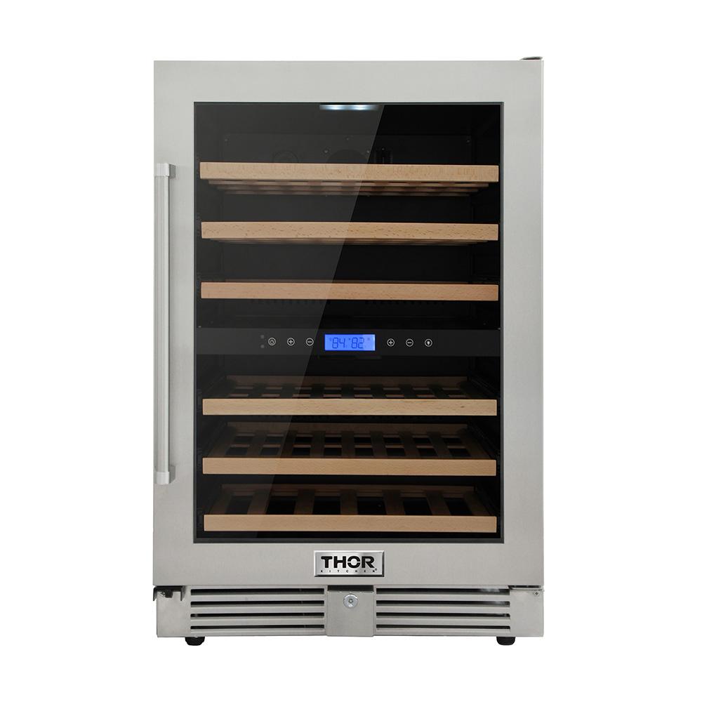24 Inch Dual Zone Indoor/outdoor Wine Cooler, 46 Wine Bottle Capacity