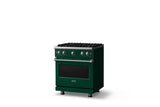 30"W. Sealed Burner Gas Range (Finish: Ivy, Trim: Polished Chrome, Fuel: Natural Gas)