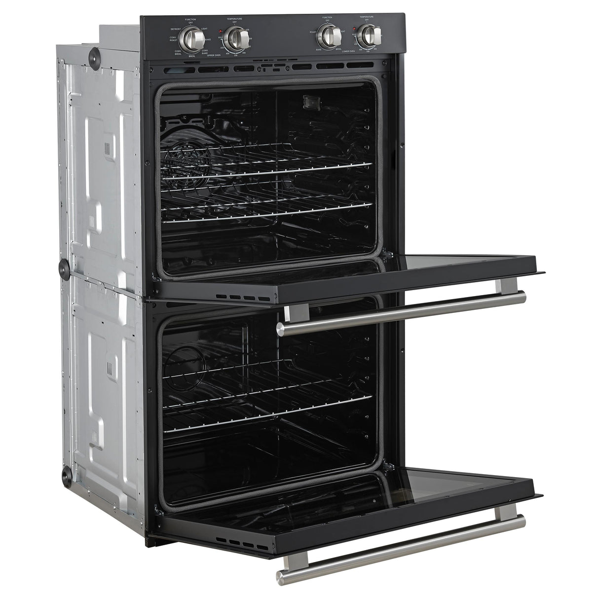 Forno Vomero 30-Inch Double Wall Oven, Black, 10 cu.ft Total Capacity, 7100W Convection, Mechanical Controls, Manuel Steam Clean