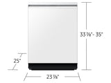 38 dBA Bespoke Smart Dishwasher with 3rd Rack Washing System in White Glass