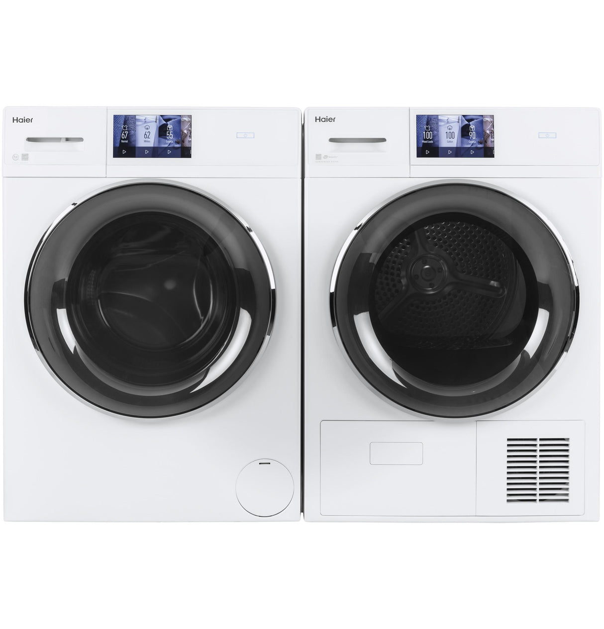Haier ENERGY STAR® 4.1 cu.ft. Capacity Smart 24" Ventless Condenser Frontload Electric Dryer with Stainless Steel Basket