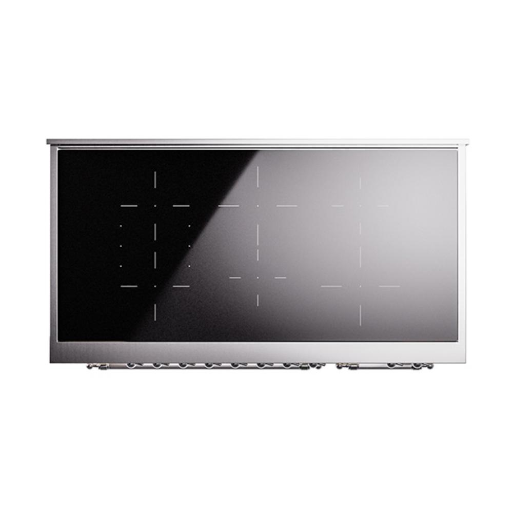 ILVE UNI486NMPAWC Nostalgie II Noblesse 48 inch Induction Range (Triple Glass Door, Antique White, Chrome)