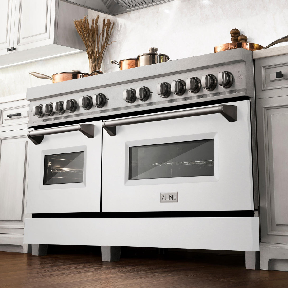 ZLINE 60 in. 7.4 cu. ft. Dual Fuel Range with Gas Stove and Electric Oven in DuraSnow Stainless Steel and Colored Door Options (RAS-60) [Color: DuraSnow Stainless Steel with Blue Matte Door]