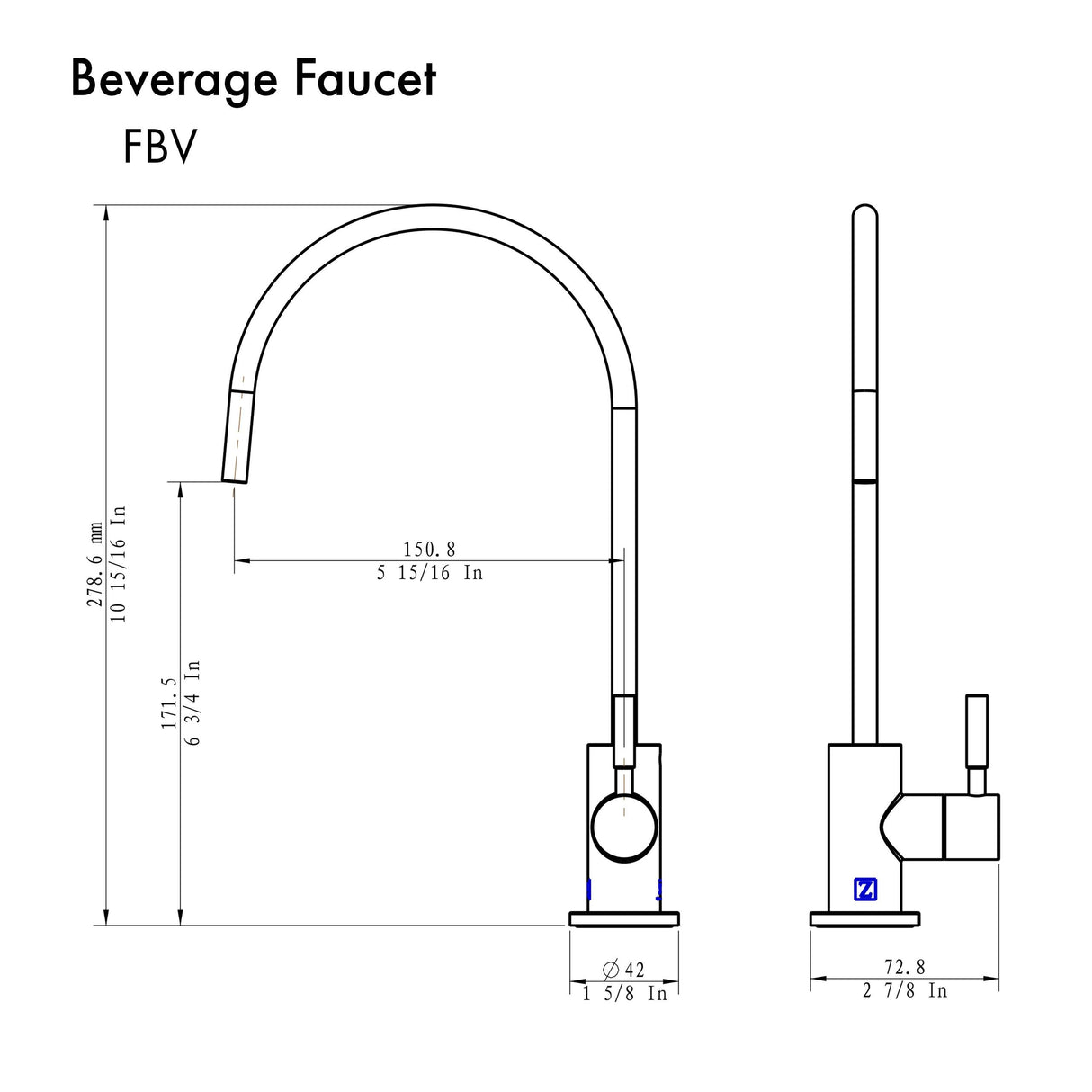 ZLINE Drink Faucet in Chrome (FBV-CH)