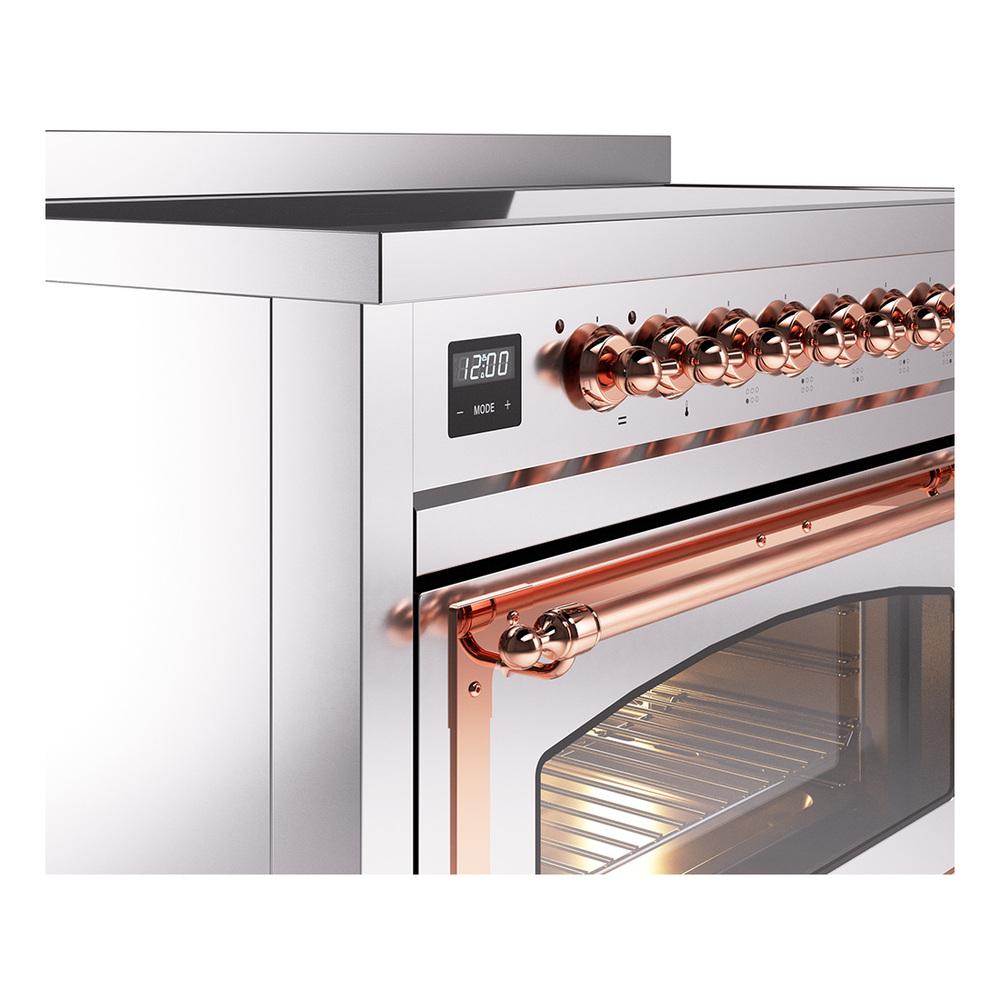 ILVE UNI486NMPSSP Nostalgie II Noblesse 48 inch Induction Range (Triple Glass Door, Stainless Steel, Copper)