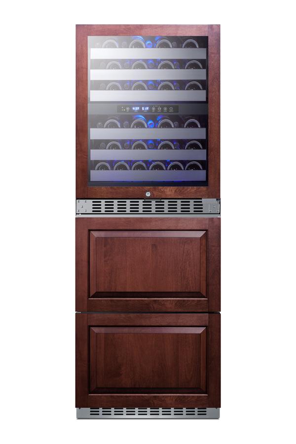 24" Wide Combination Dual-zone Wine Cellar and 2-drawer Refrigerator-freezer (panels Not Included)