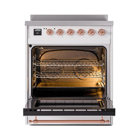 ILVE UNI304QNMPRAP Nostalgie II Noblesse 30 inch Induction Range (Solid Door, RAL, Copper)