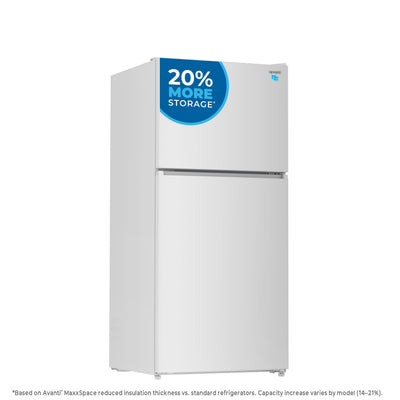 Avanti MaxxSpace Insulation™ Technology Garage-Ready Frost-Free Ice Maker-Ready Refrigerator, 21 cu. ft., ENERGY STAR, White (AVFF21DLJM0W)