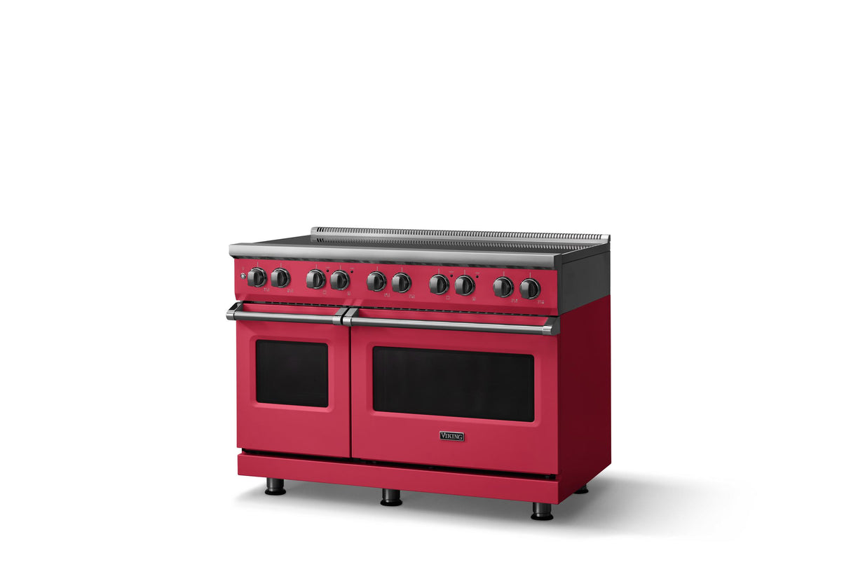 48"W. Induction Range (Finish: Valentine, Trim: Polished Chrome)