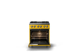 30"W. Dual Fuel Range (Finish: Daffodil, Trim: Polished Chrome, Fuel: Propane)