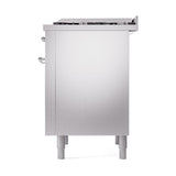 ILVE UN36FQNMPSSCLP Nostalgie II Noblesse 36 inch Dual Fuel Range (Liquid Propane, Solid Door, Stainless Steel, Chrome)
