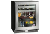 24" ADA height compliant Indoor Beverage Center with stainless steel glass door, hinge left, with lock