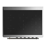 ILVE UMIB36NR3BKB Majestic III 36 inch Induction Range with 6 Elements, 3.5 cu. ft. Total Oven Capacity (Triple Glass Door, Glossy Black, Burnished)