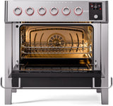 Panoramagic 36 Inch Electric Freestanding Range in Stainless Steel with Trim