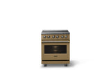 30"W. Electric Range (Finish: Golden Hour, Trim: Brushed Brass)