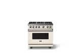 36"W. Sealed Burner Gas Range (Burner: 6b, Finish: Pure White, Trim: Polished Chrome, Fuel: Natural Gas)