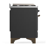 ILVE UMD40FNR3MGBLP Majestic III 40 inch Dual Fuel Range with 6 Burners and Griddle, Dual Function Burner up to 25,000 BTU (Liquid Propane, Triple Glass Door, Graphite Matte, Burnished)