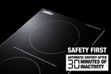 12" Wide 115v 2-zone Induction Cooktop With Safety Shutoff