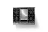 36"W. Dual Fuel Range (Burner: 6b, Finish: Valentine, Trim: Polished Chrome, Fuel: Natural Gas)