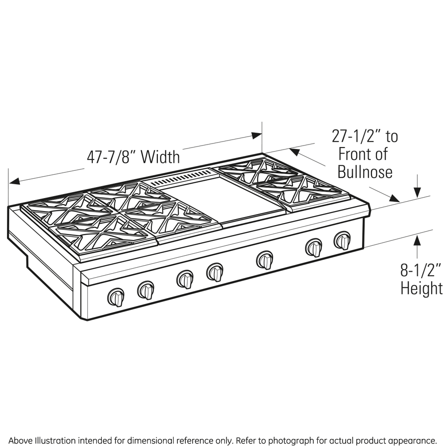 Monogram 48" Professional Gas Rangetop with 6 Burners and Griddle (Natural Gas)